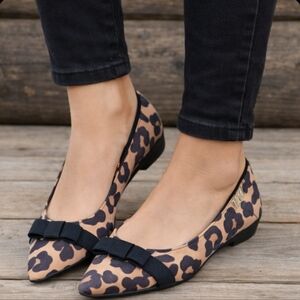 Anne Klein Sport NEW!! Osker Leopard Print, Pointy Toe, Comfort Ballet Flats. 8M